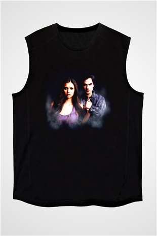 The Vampire Diaries Siyah Unisex Kolsuz Tişört