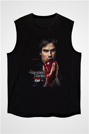 The Vampire Diaries Siyah Unisex Kolsuz Tişört