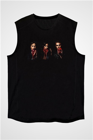 The Vampire Diaries Siyah Unisex Kolsuz Tişört