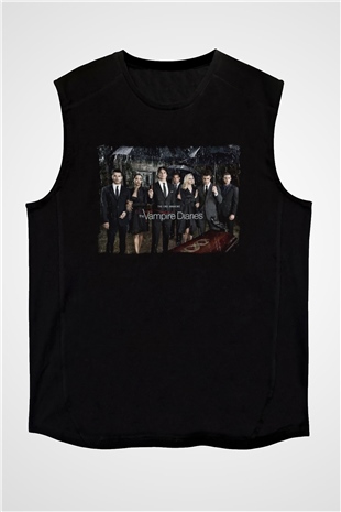 The Vampire Diaries Siyah Unisex Kolsuz Tişört