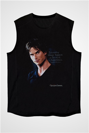 The Vampire Diaries Siyah Unisex Kolsuz Tişört