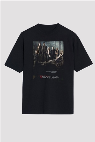 The Vampire Diaries Siyah Unisex Oversize Tişört T-Shirt
