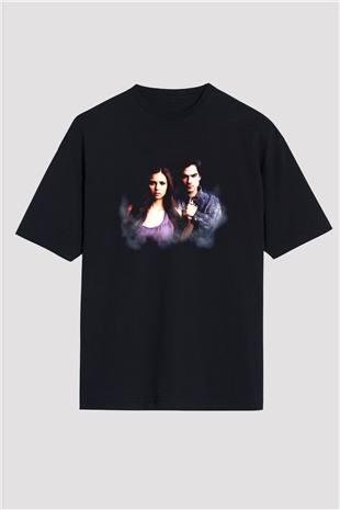 The Vampire Diaries Siyah Unisex Oversize Tişört T-Shirt