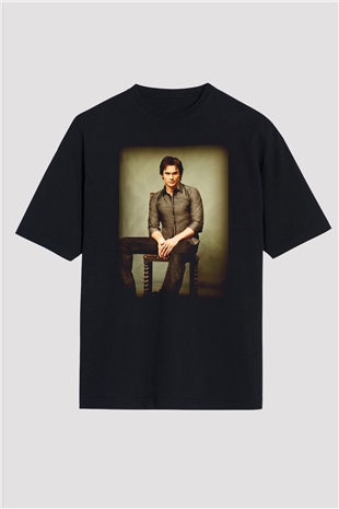 The Vampire Diaries Siyah Unisex Oversize Tişört T-Shirt