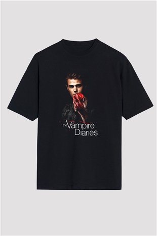 The Vampire Diaries Siyah Unisex Oversize Tişört T-Shirt