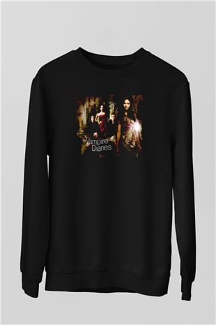 The Vampire Diaries Siyah Unisex Sweatshirt