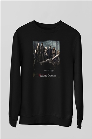 The Vampire Diaries Siyah Unisex Sweatshirt