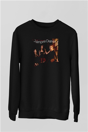 The Vampire Diaries Siyah Unisex Sweatshirt