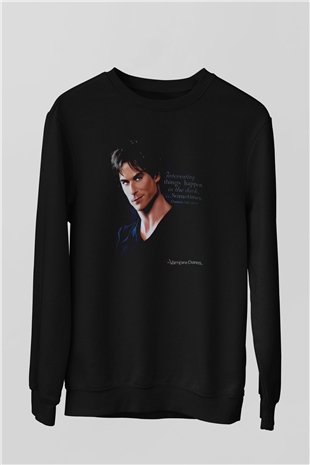The Vampire Diaries Siyah Unisex Sweatshirt