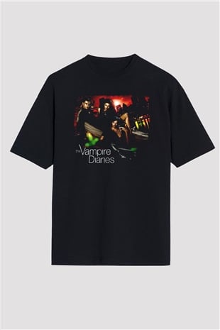 The Vampire Diaries Siyah Oversize Tişört Oversize T-shirt