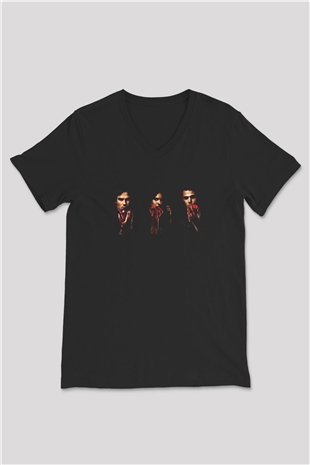 The Vampire Diaries Siyah Unisex V Yaka Tişört T-Shirt