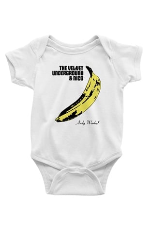 The Velvet Underground Baskılı Beyaz Unisex Bebek Body - Zıbın