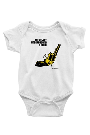 The Velvet Underground Baskılı Beyaz Unisex Bebek Body - Zıbın