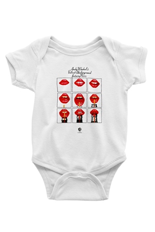 The Velvet Underground Baskılı Beyaz Unisex Bebek Body - Zıbın