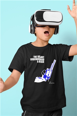 The Velvet Underground Baskılı Siyah Unisex Çocuk Tişört