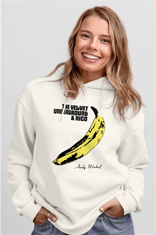 The Velvet Underground Beyaz Unisex Hoodie