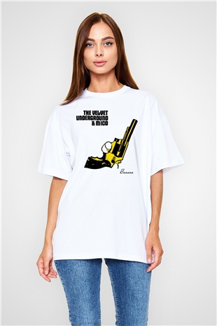 The Velvet Underground Beyaz Unisex Oversize Tişört T-Shirt