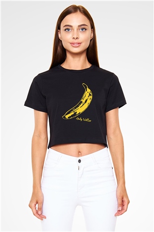 The Velvet Underground Siyah Crop Top Tişört