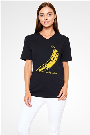 The Velvet Underground Siyah Unisex V Yaka Tişört T-Shirt
