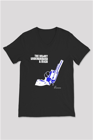 The Velvet Underground Siyah Unisex V Yaka Tişört T-Shirt