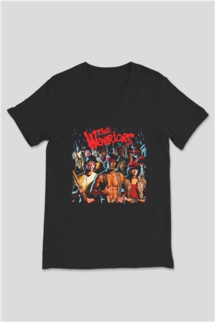 The Warriors Siyah Unisex  V Yaka Tişört