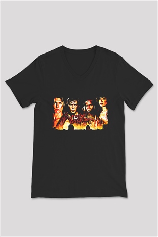 The Warriors Siyah Unisex  V Yaka Tişört