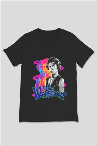 The Warriors Siyah Unisex  V Yaka Tişört