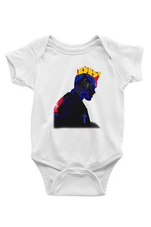 The Weeknd Baskılı Beyaz Unisex Bebek Body - Zıbın