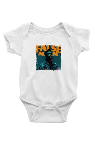 The Weeknd Baskılı Unisex Beyaz Bebek Body - Zıbın