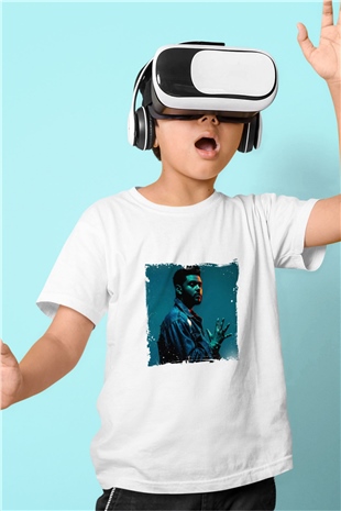 The Weeknd Baskılı Unisex Beyaz Çocuk Tişört