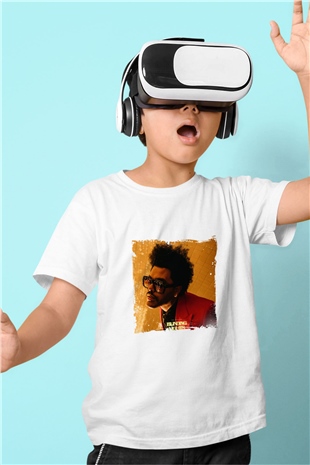 The Weeknd Baskılı Unisex Beyaz Çocuk Tişört