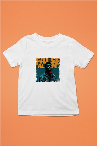 The Weeknd Baskılı Unisex Beyaz Çocuk Tişört