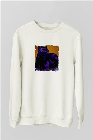 The Weeknd Baskılı Unisex Beyaz Sweatshirt