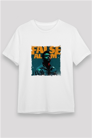 The Weeknd Baskılı Unisex Beyaz Tişört