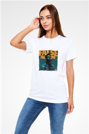 The Weeknd Baskılı Unisex Beyaz Tişört