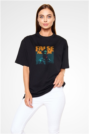 The Weeknd Baskılı Unisex Oversize Siyah Tişört