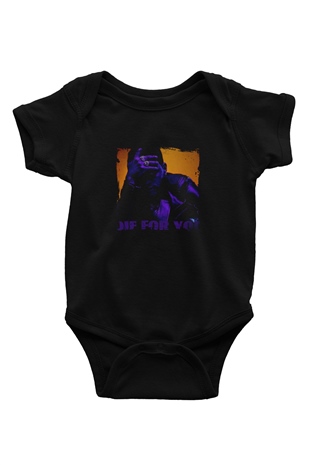 The Weeknd Baskılı Unisex Siyah Bebek Body - Zıbın
