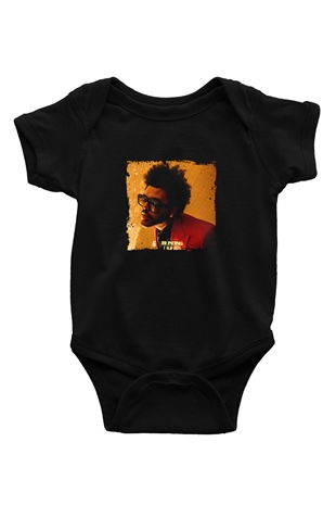 The Weeknd Baskılı Unisex Siyah Bebek Body - Zıbın
