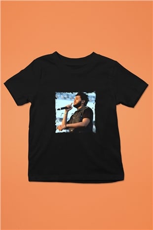 The Weeknd Baskılı Unisex Siyah Çocuk Tişört