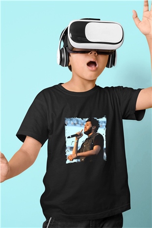 The Weeknd Baskılı Unisex Siyah Çocuk Tişört