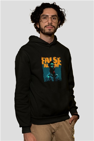 The Weeknd Baskılı Unisex Siyah Hoodie
