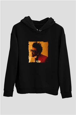 The Weeknd Baskılı Unisex Siyah Hoodie