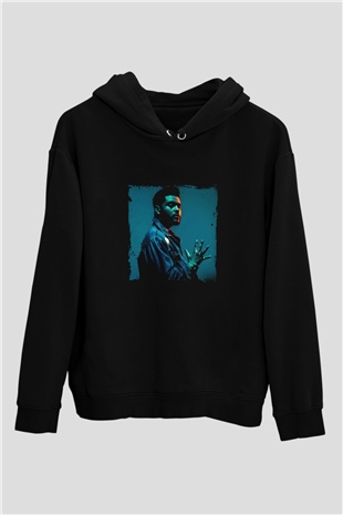 The Weeknd Baskılı Unisex Siyah Hoodie