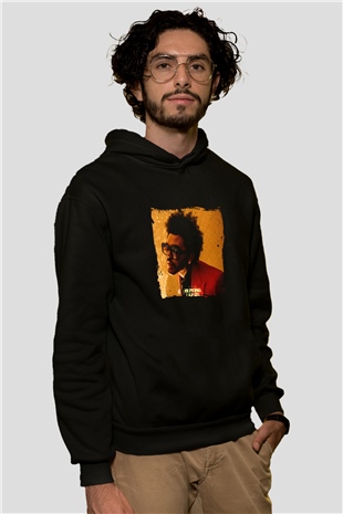 The Weeknd Baskılı Unisex Siyah Hoodie