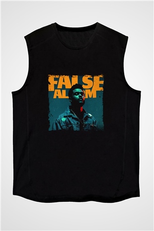 The Weeknd Baskılı Unisex Siyah Kolsuz Tişört