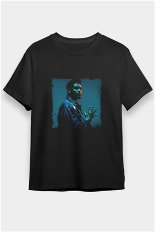 The Weeknd Baskılı Unisex Siyah Tişört
