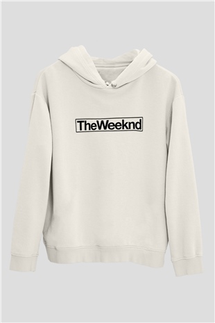 The Weeknd Beyaz Unisex Kapşonlu Sweatshirt