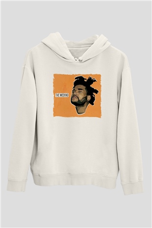 The Weeknd Beyaz Unisex Kapüşonlu Sweatshirt