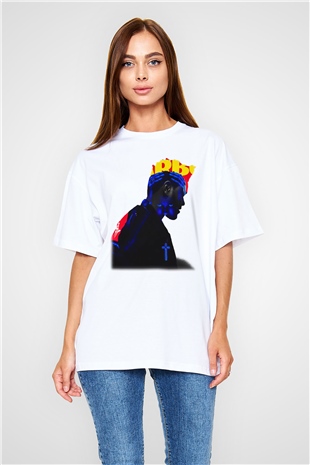 The Weeknd Beyaz Unisex Oversize Tişört T-Shirt