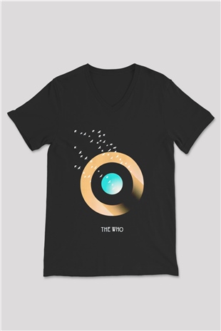 The Who Siyah Unisex V Yaka Tişört T-Shirt